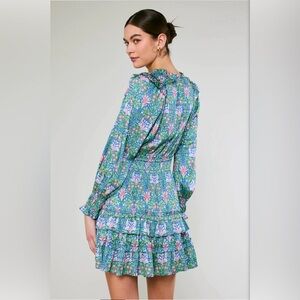 Current Air RUFFLED SURPLICE FLORAL MINI DRESS SZ Large